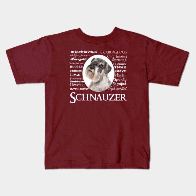 Schnauzer Traits Kids T-Shirt by You Had Me At Woof